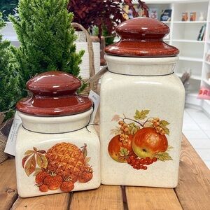 Vintage McCoy Festival Stoneware Canister Set